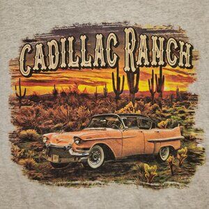 BoHo Cadillac Ranch Short Sleeve T-Shirt Heather Gray Size M Roadside Attraction